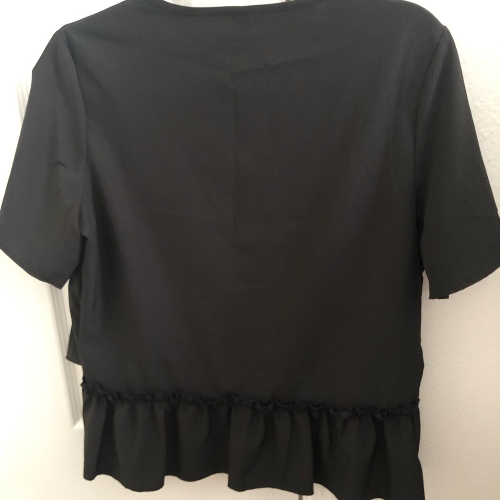 Black Ruffle Blouse - Picture 2 of 3
